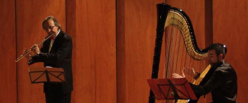 Flauto e arpa in un concerto al castello di Miramare