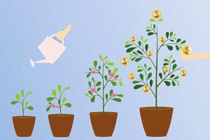 Piantare del denaro come metafora dei minori costi dell'alimentazione vegan