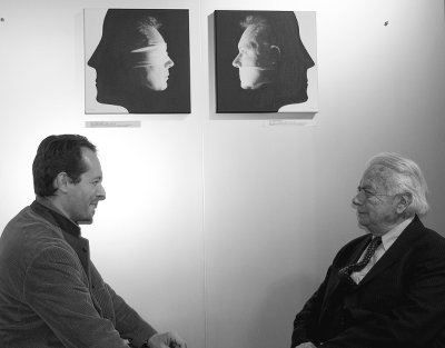 L'artista Ottavio Pinarello e il gallerista Paolo Barozzi