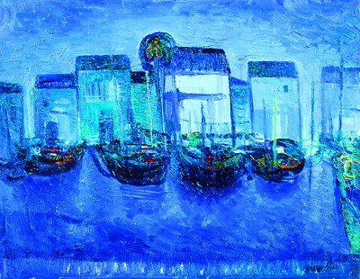 Edoardo Devetta: Marina - olio su tela - cm 50x40