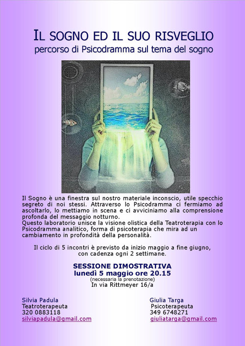 Locandina del laboratorio di Teatroterapia e Psicodramma analitico