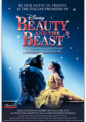 La locandina de La bella e la bestia nella versione Disney