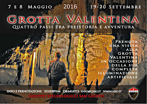 Locandina della visita alla Grotta Valentina