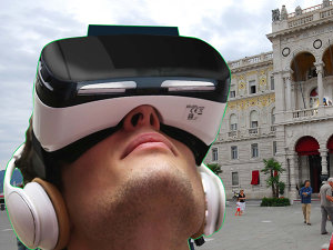 Un visore per realtà virtuale virtour